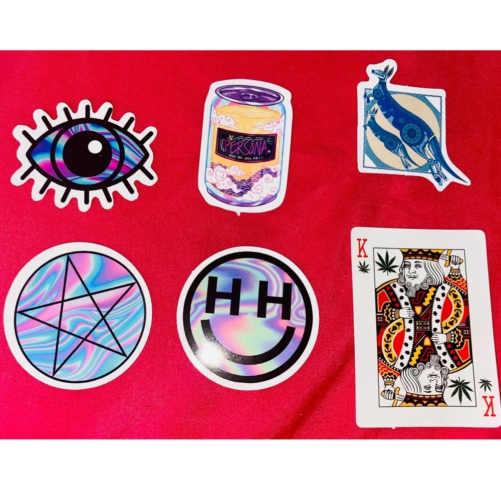 Super Cool Rave Stickers 6 Pack for Water Bottle, Laptop etc.